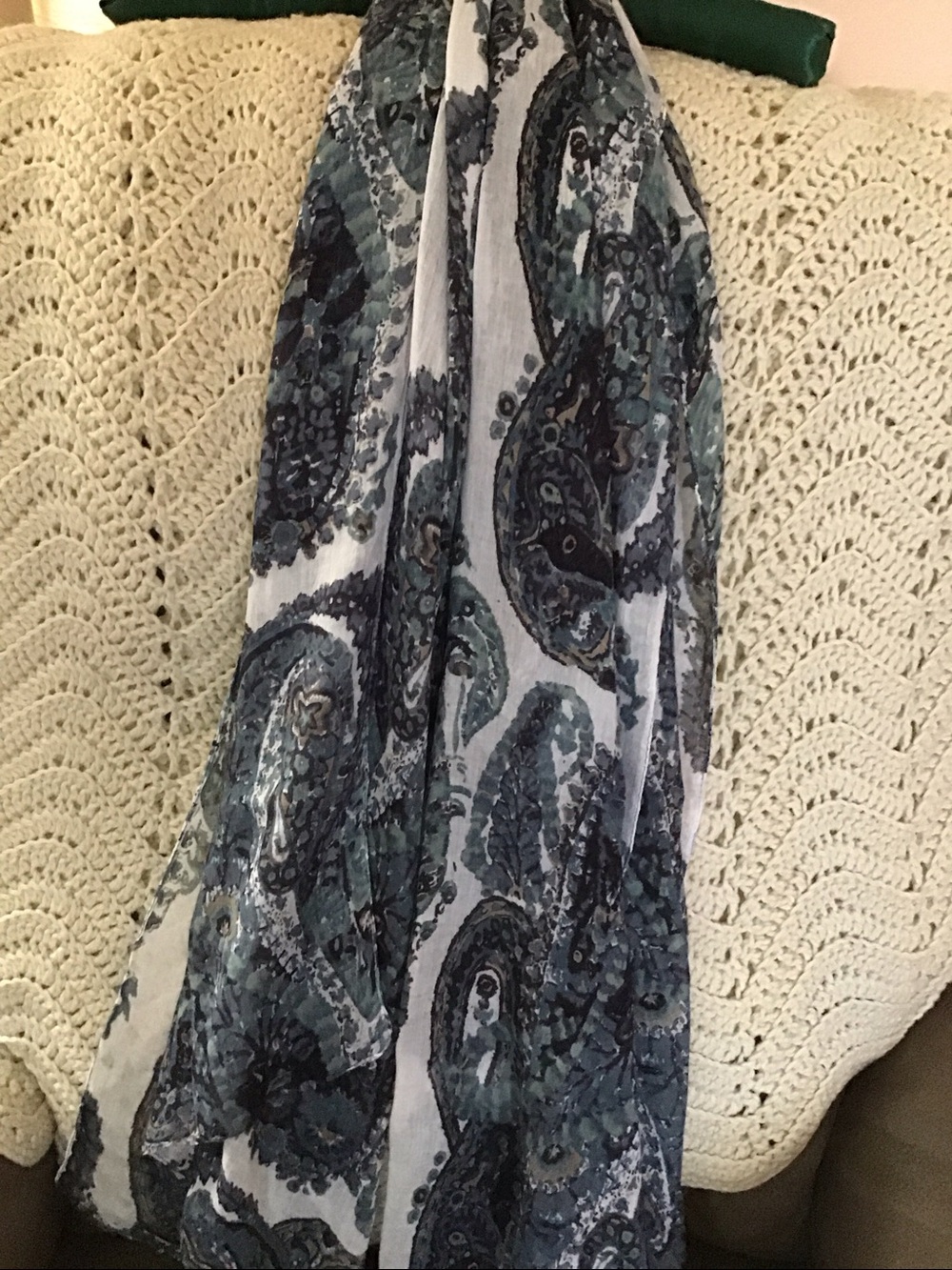 Shades of Teal Paisley scarf